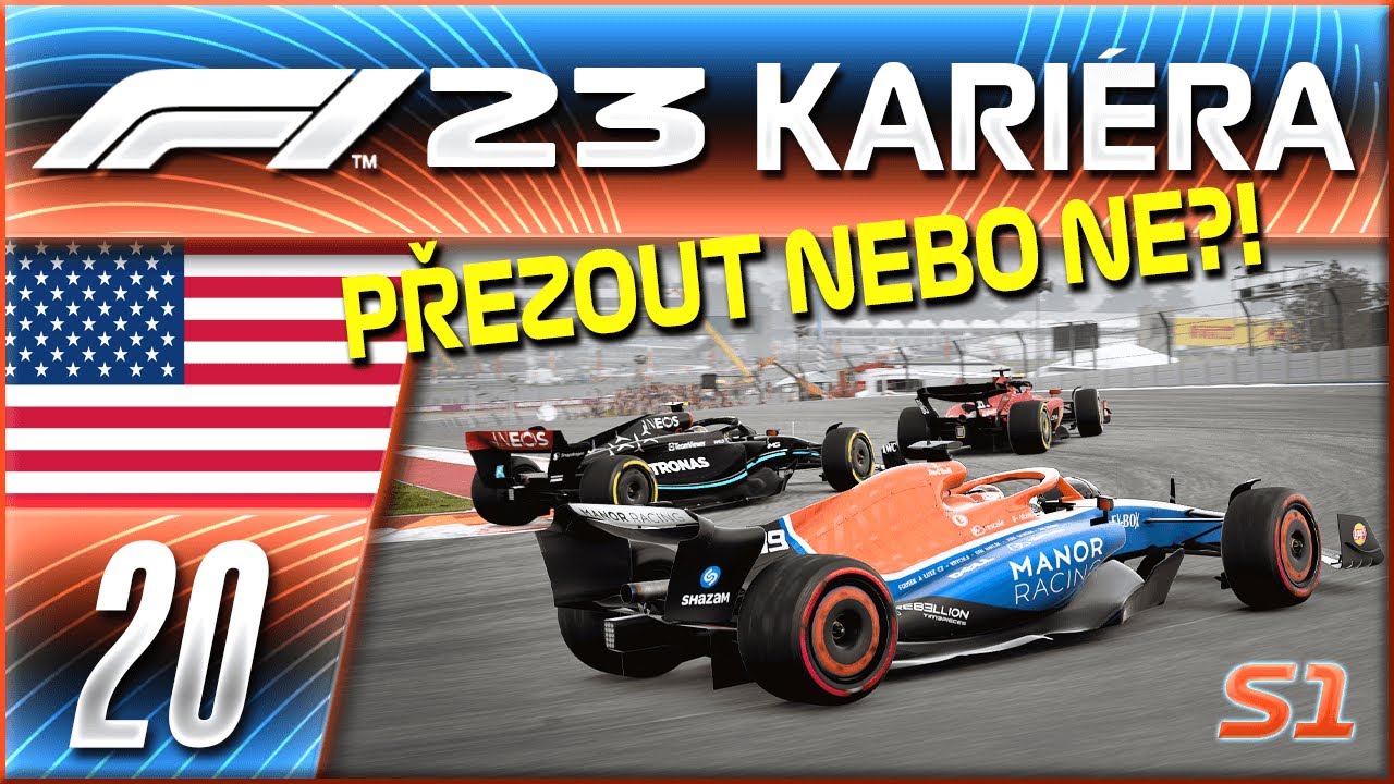 Blíží se Déšť - Přezout nebo ne? Dramatický Závod v USA #20 | F1 23 My Team Kariéra | CZ Let's Play
