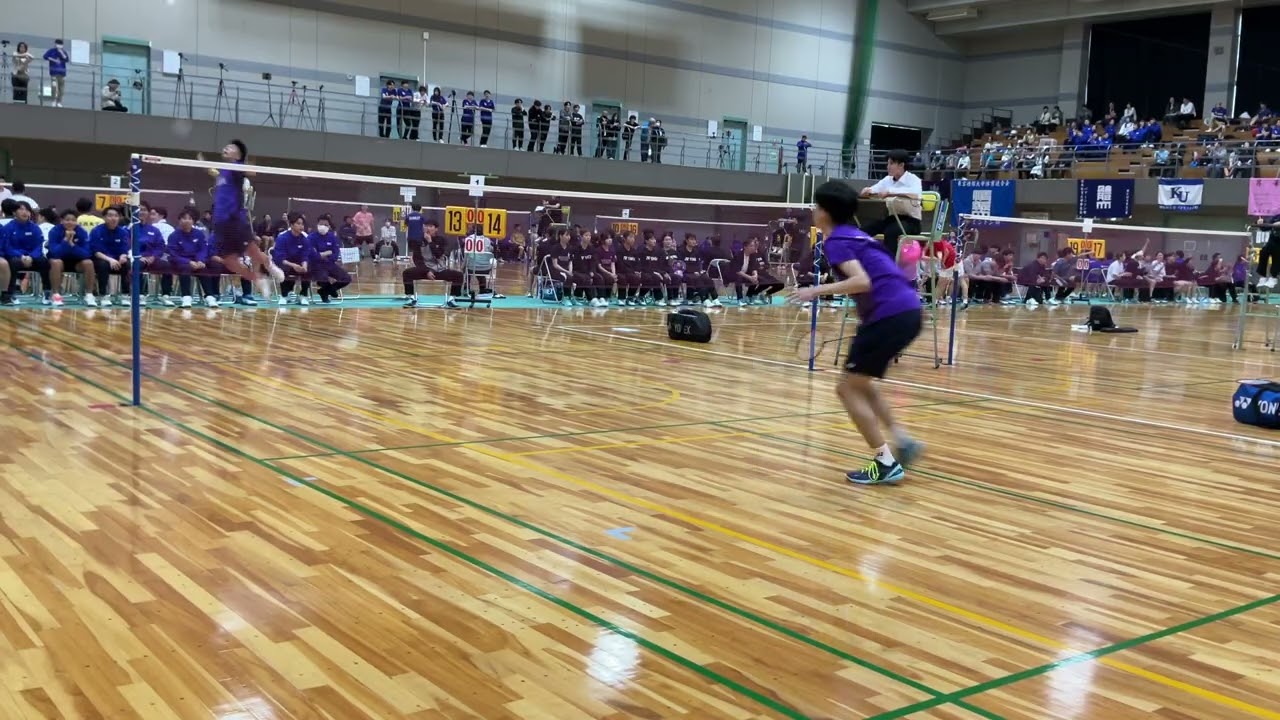 中川友那(明治大学)vs山田瑠碧(日本体育大学)　【2025年度関東大学バドミントン春季リーグ戦】