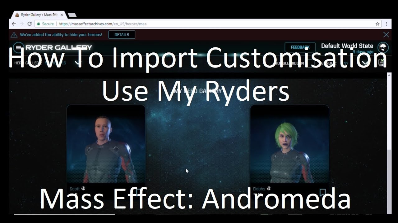 Use My Ryders & How To Import Custom Character + my Ryder Links (Mass Effect Andromeda)