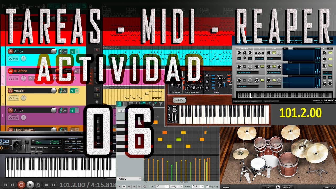 REAPER 03 ACTIVIDAD 06. VSTi (DRUM) - MODOS DE GRABACIÓN Y ESCRITURA MIDI