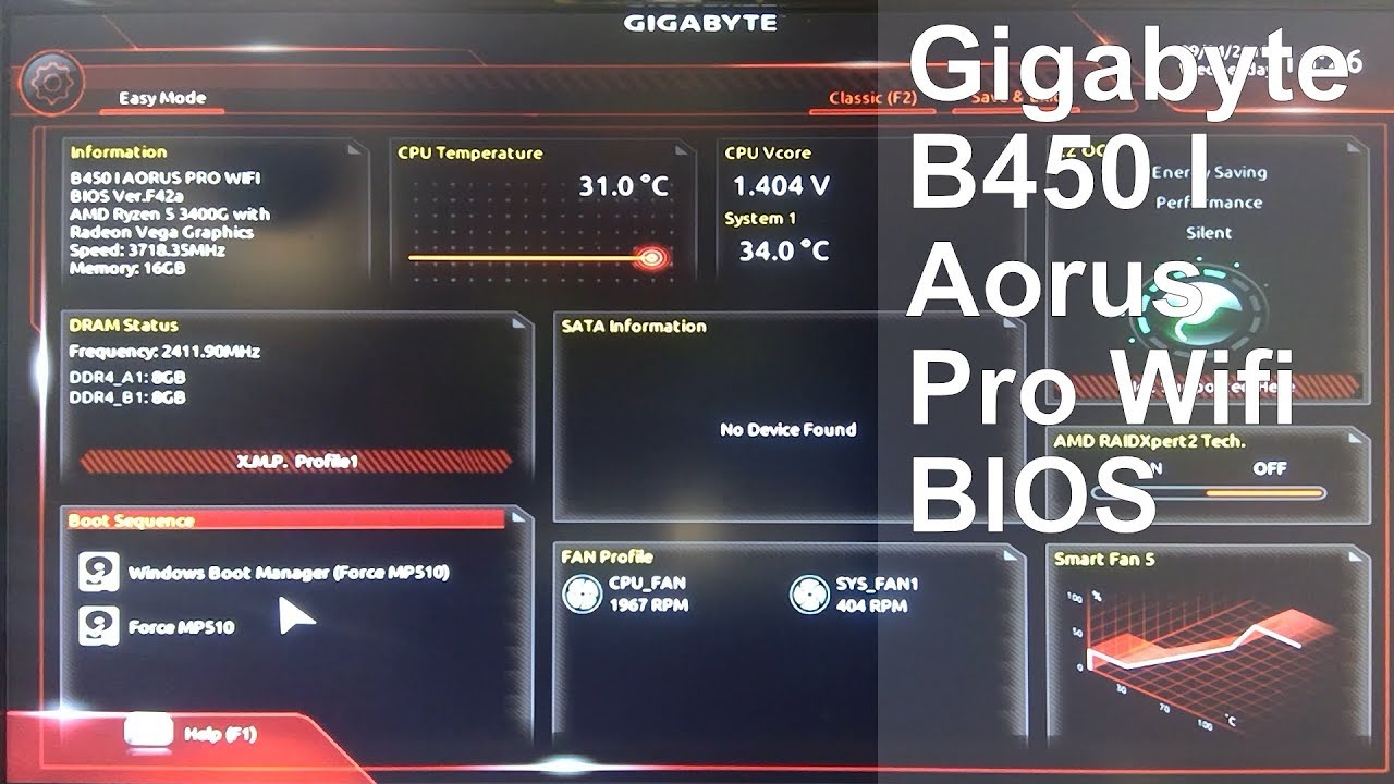 Gigabyte B450 I Aorus Pro Wifi BIOS