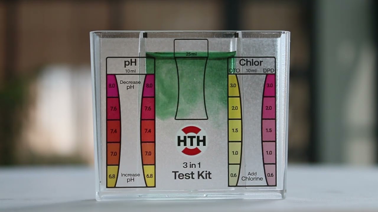 Testing your water sample using the HTH 3-in1 Test Kit