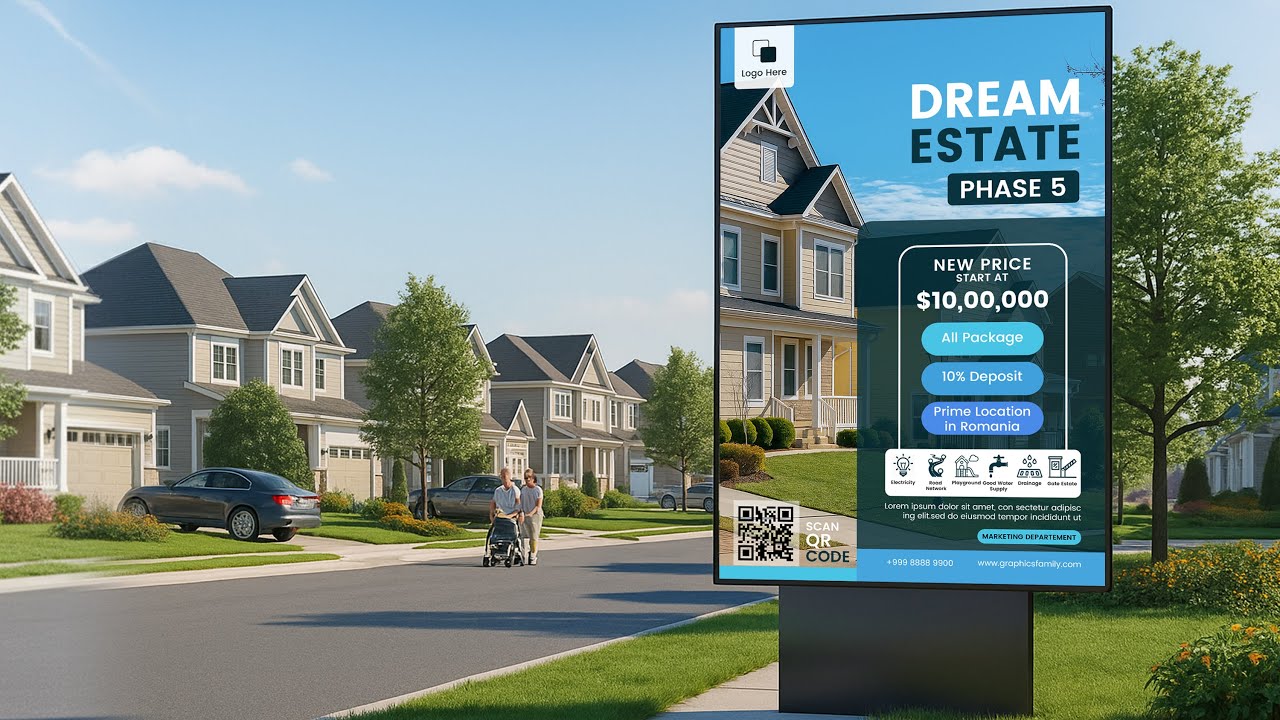 Real Estate Advertising Billboard Design in Adobe Photoshop