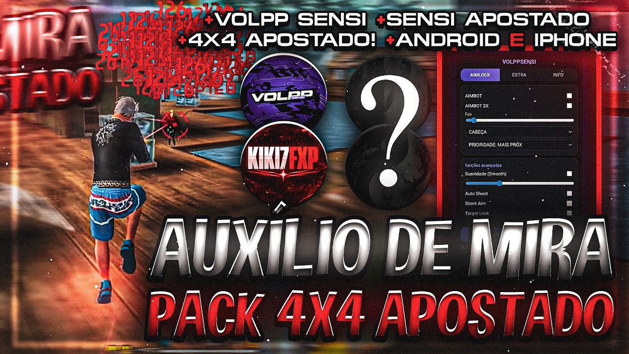 Saiu‼️ AUXILIO DE MIRA FREEFIRE📲 SENSI PARA 4X4 APOSTADO - PAINEL FREEFIRE - PACK DE SENSI XITADO