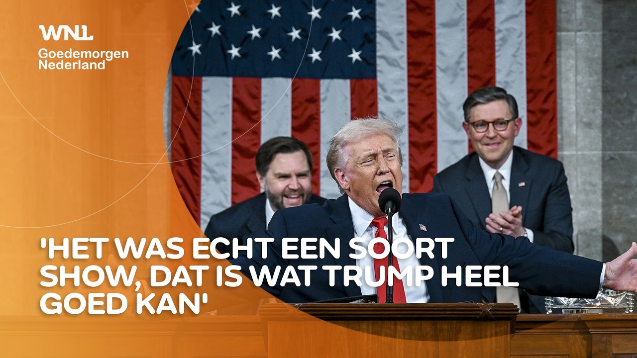 State of the Union van Donald Trump ‘historisch lang en bomvol borstklopperij’