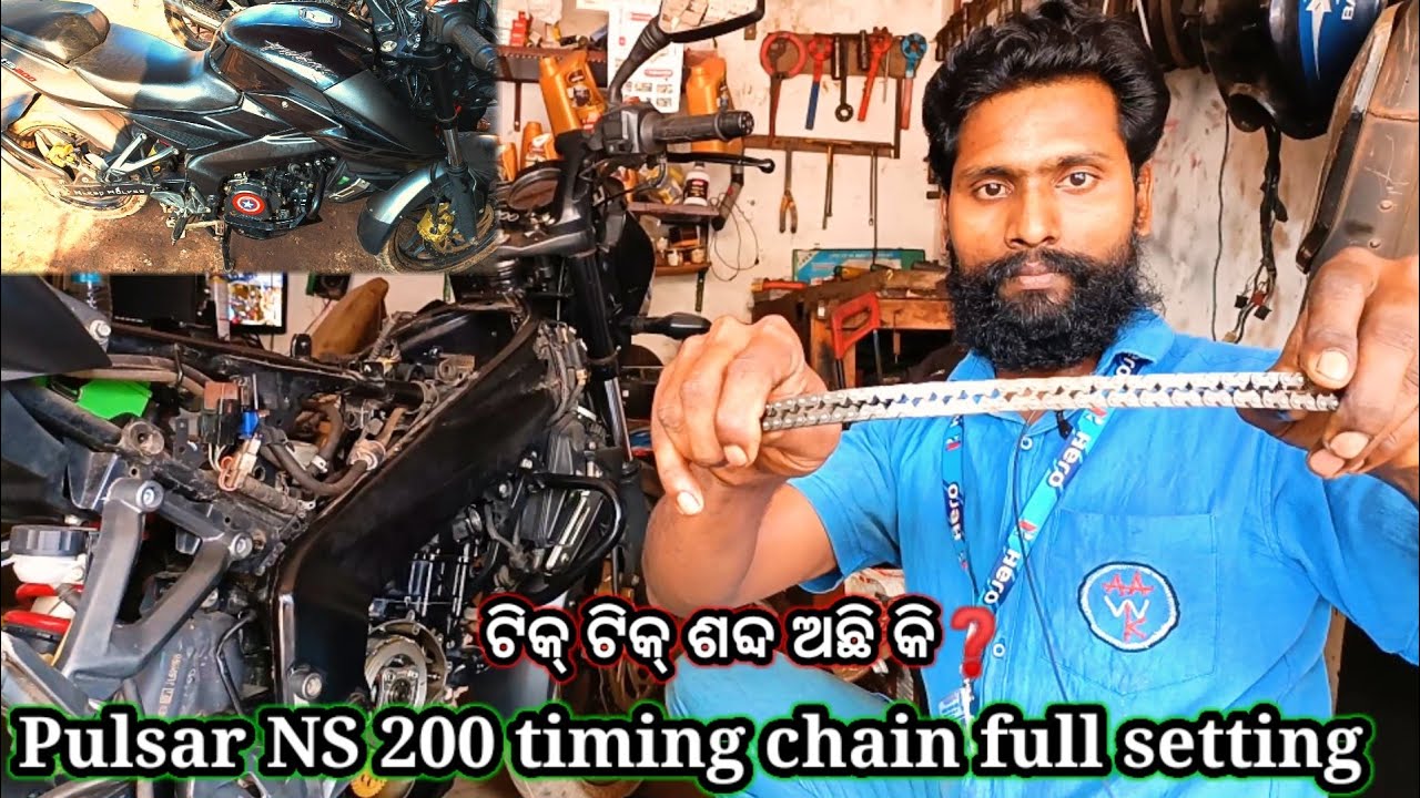 Pulsar NS 200 timing chain sound chain replacement and timing setting Odia