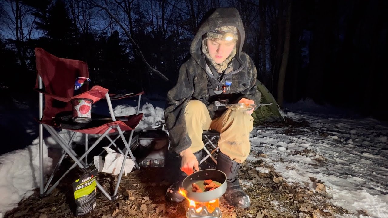 Solo Winter Camping in Wisconsin Dells
