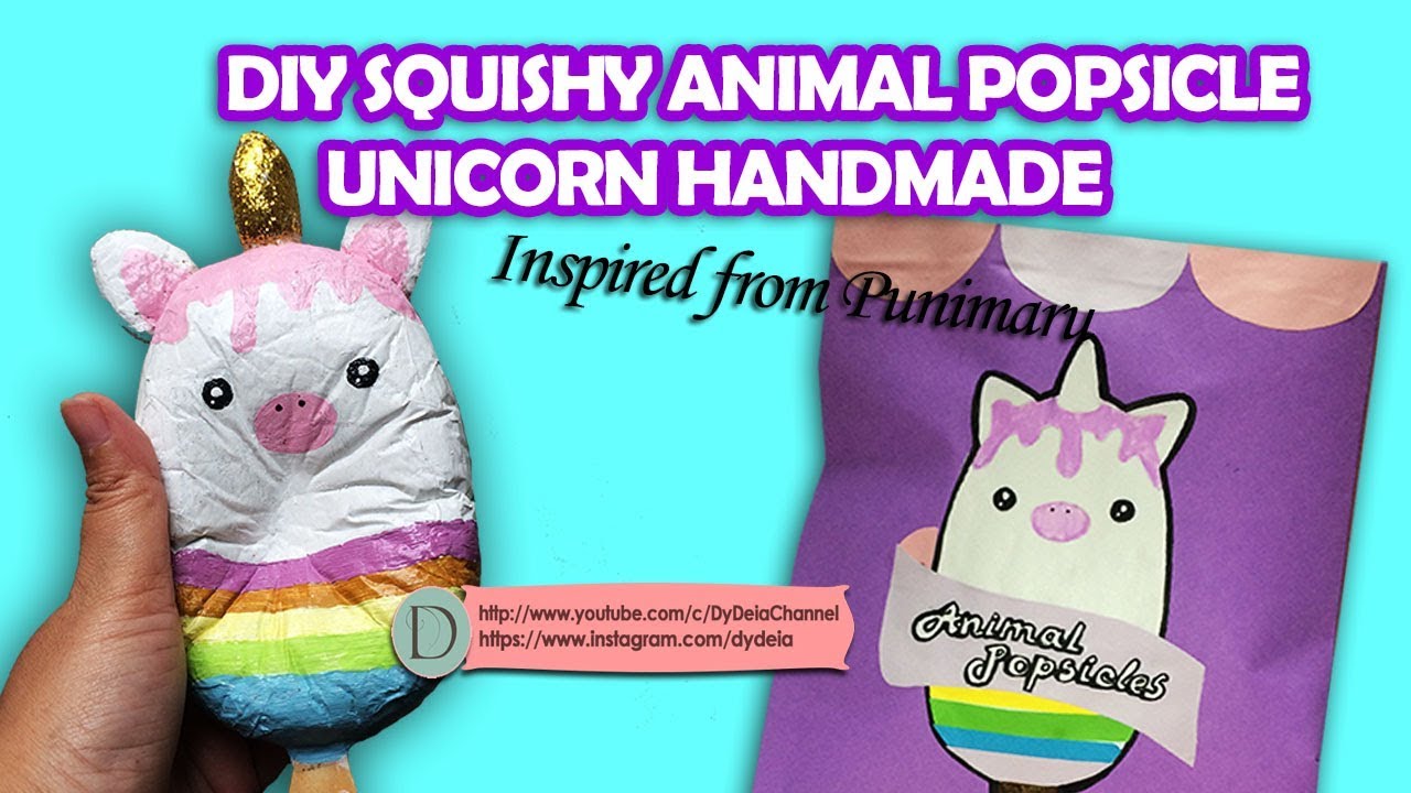 TUTORIAL MEMBUAT SQUISHY ANIMAL POPSICLE UNICORN + PACKAGING