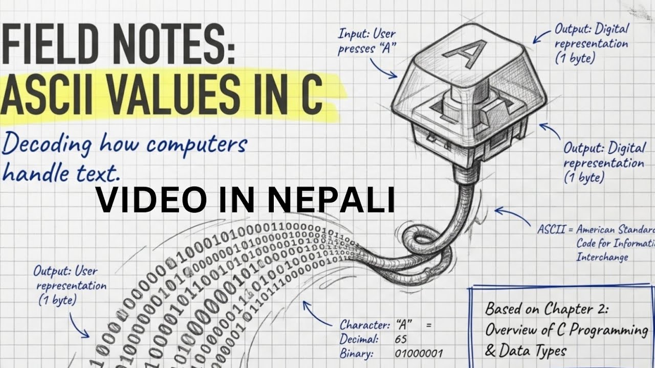 LEC 6 : ASCII VALUE IN C || EXAMPLE PROGRAM || COMPLETE C PROGRAMMING VIDEO IN NEPALI #PROGRAMMING 