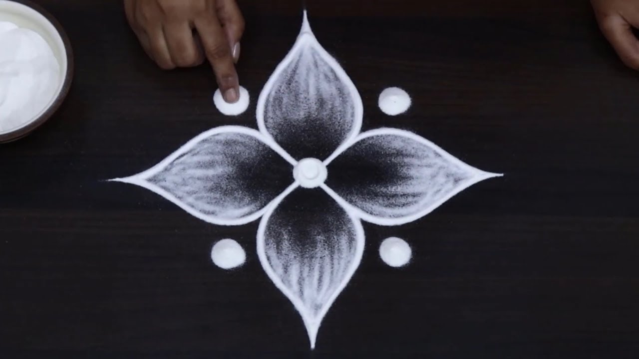 3 Dots Navratri Kolam Design | Easy Rangoli for Beginners | Cute Daily Muggulu | Small Kolangal