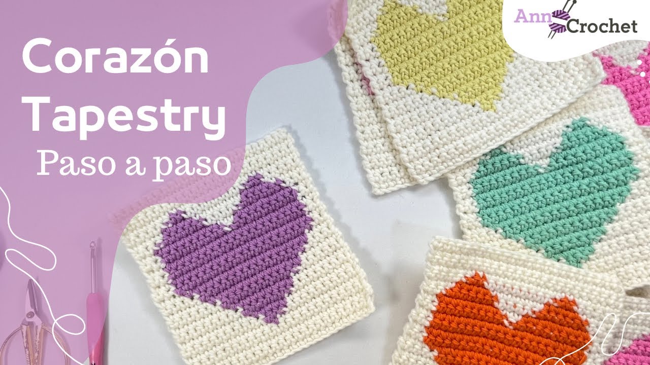 Corazón en tapestry / CROCHET fácil paso a paso