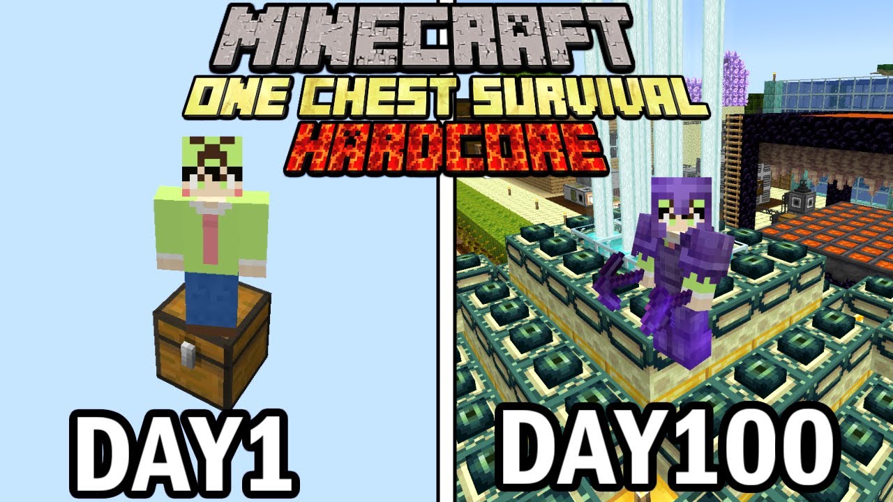 【マインクラフト】空島のチェストから始まる世界で100日間ハードコア生活をしたらヤバかった【100days】【Minecraft】