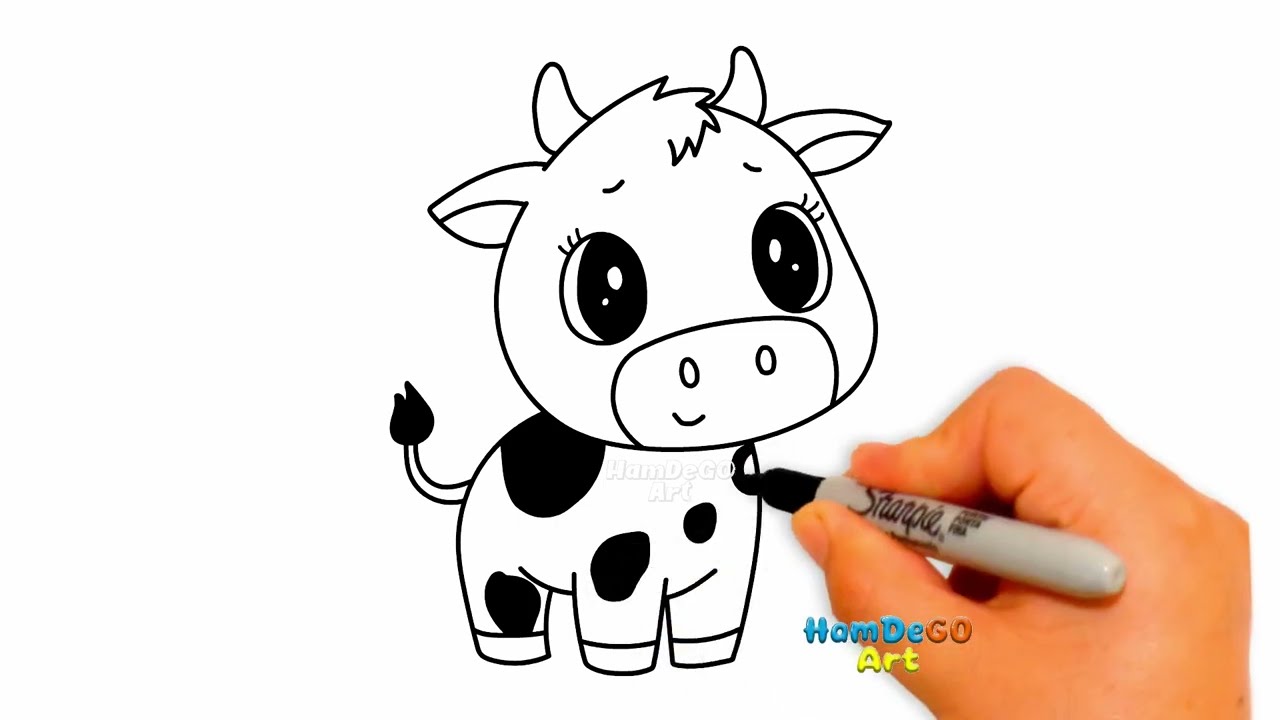 How to Draw a Cow Step-by-Step for Beginners! 🐄 Easy Cow Drawing Tutorial 🎨