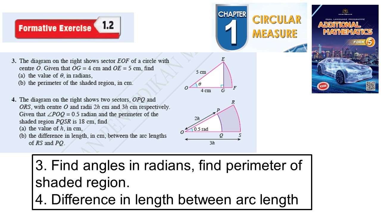 Circular measure formative exercise 1.2 Q3 Q4 sukatan membulat latihan formatif 1.2 form 5 kssm
