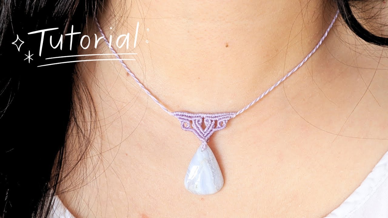 Simple choker necklace macrame tutorial | Tutorial de macramê para colar gargantilha simples