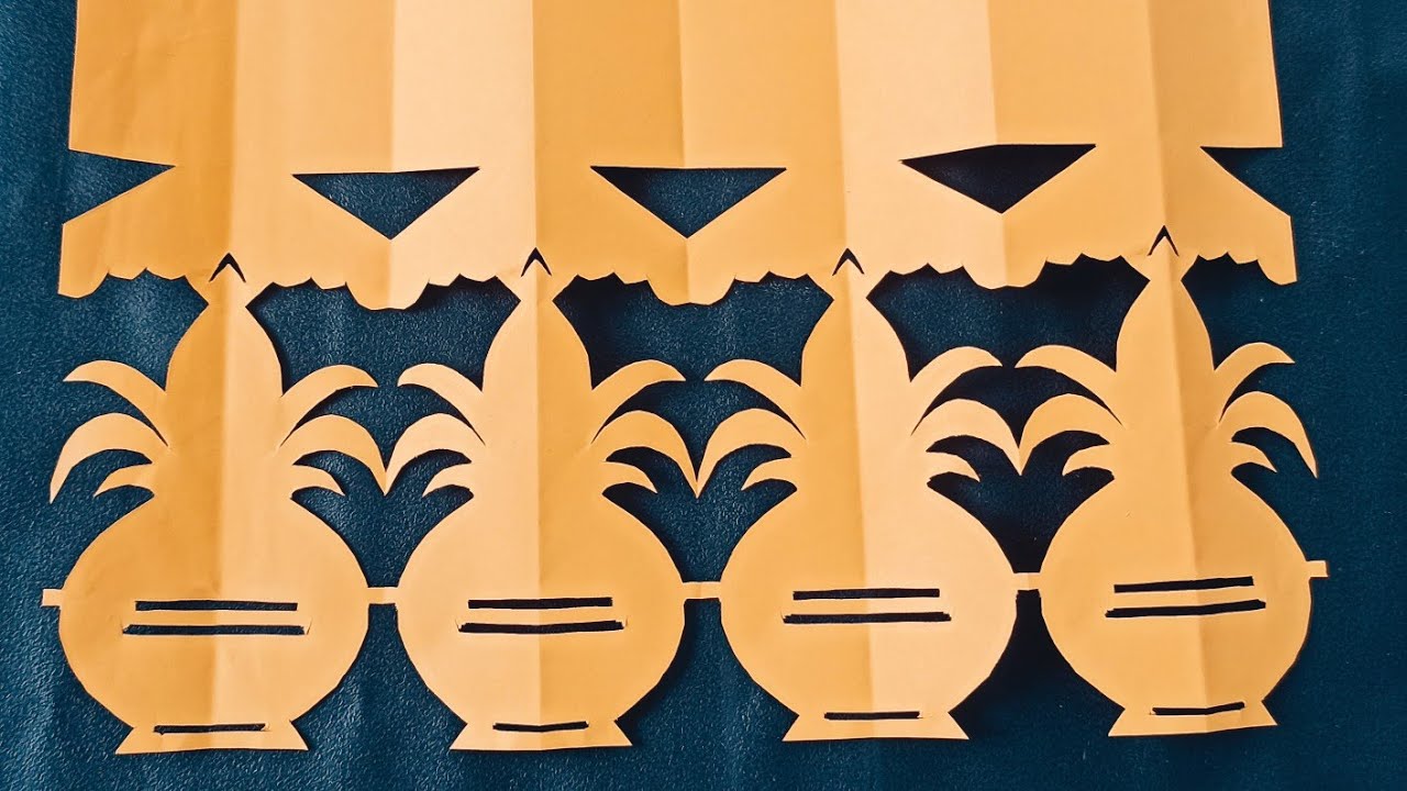 2 Easy Paper toran cutting ideas|kalash design toran cutting#papercraft#papertoran