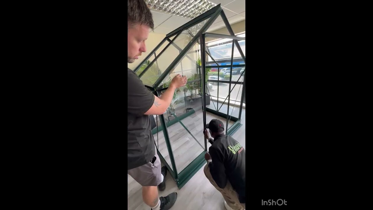 Vitavia Greenhouse - Glazing the Front of the Greenhouse with Toughened Glass