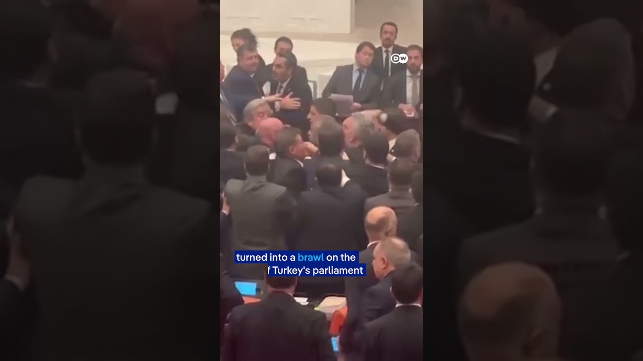 Turkish parliament session escalates into a brawl on last day of budget talks | DW News