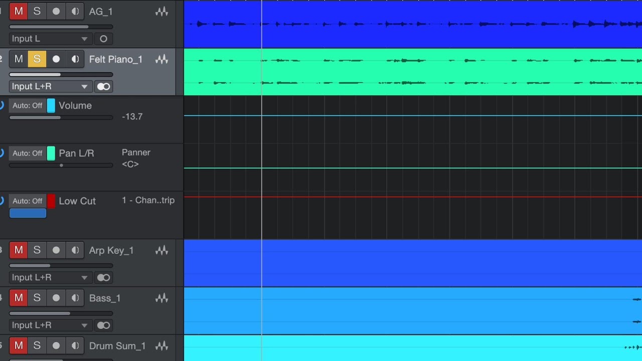 How to use automation in Presonus Studio One Prime