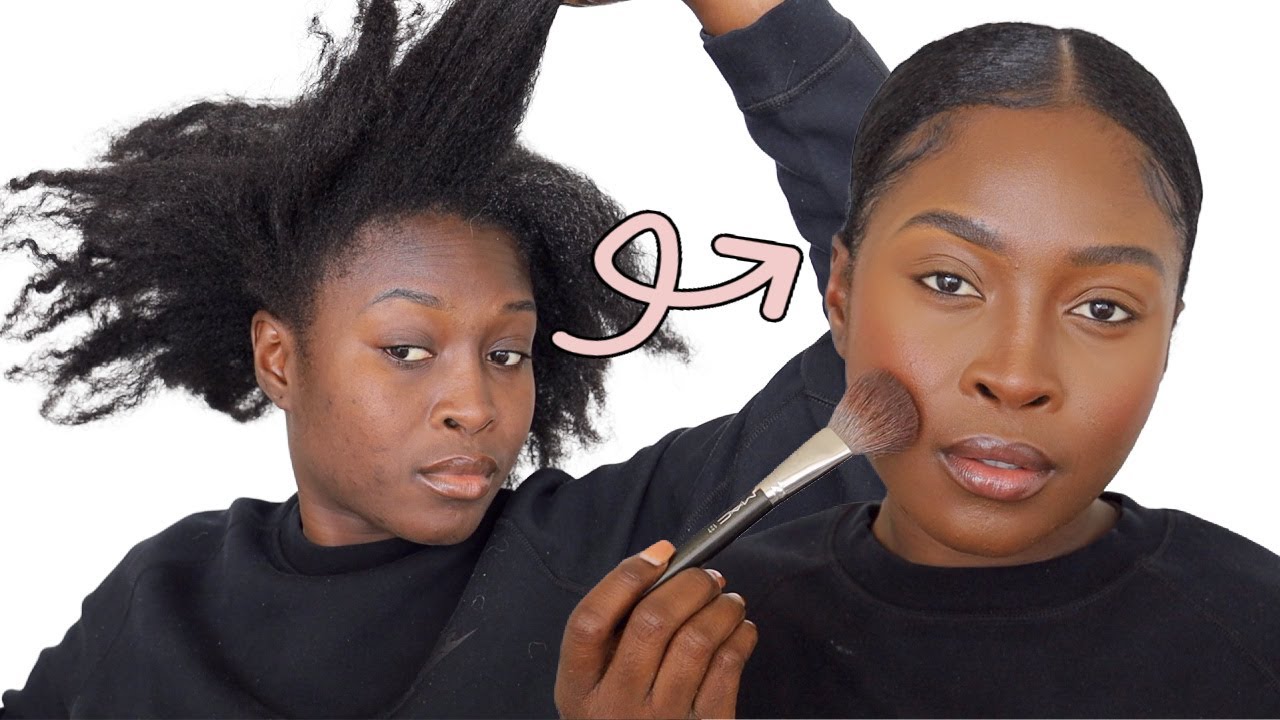 REALISTIC GRWM: TYPE 4 NATURAL HAIR + MAKEUP FOR HYPERPIGMENTATION & DRYNESS