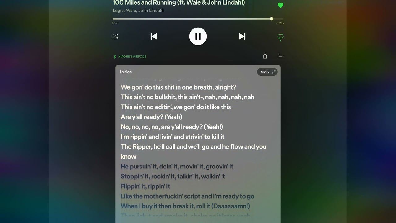 100 Miles and runnin-Logic (Fast verse)