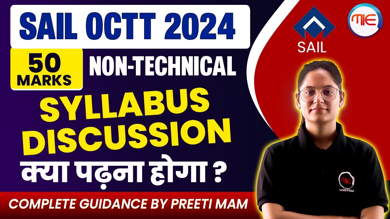SAIL OCTT Syllabus 2024 | SAIL OCTT Non-Technical Syllabus Discussion | SAIL OCTT Preparation
