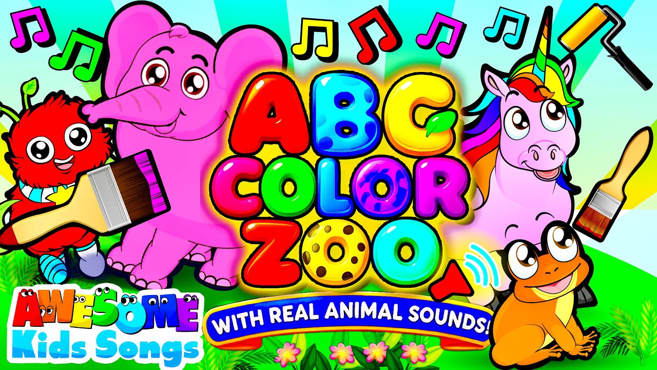 ABC Color Zoo Song – Animals, Sounds & Colors for Kids! | #AwesomeKidsSongs