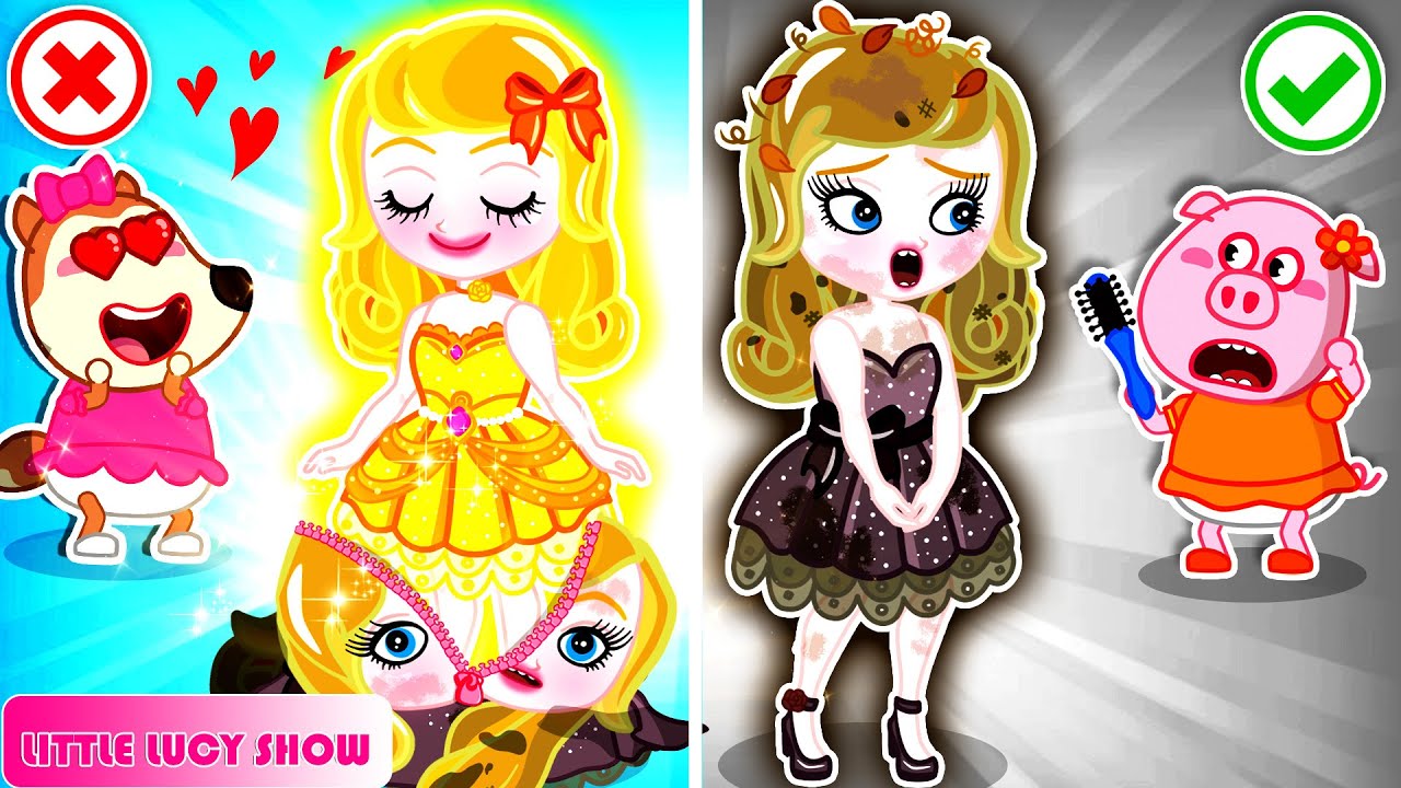 Rich vs Broke – Lucy Throws Away Her Barbie and Regrets It!| Lucy Cartoon for Kids