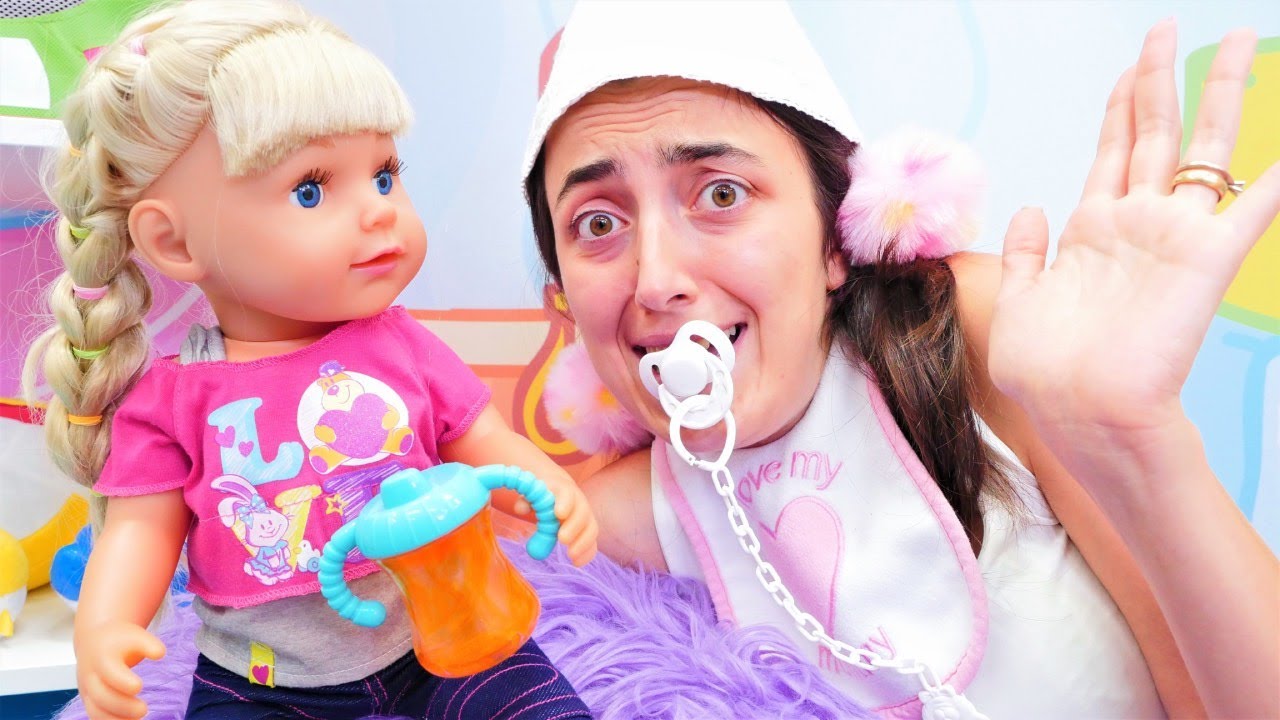 Evcilik oyunu. Sevcan Mira'nın bebeği oluyor! Eğlenceli video