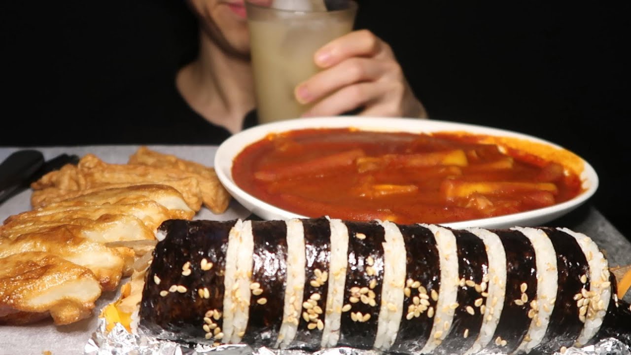 ASMR Spicy Korean Tteokbokki Kimbap Mukbang 🌶🔥 매운 떡볶이 먹방 (No Talking, Real Sound)
