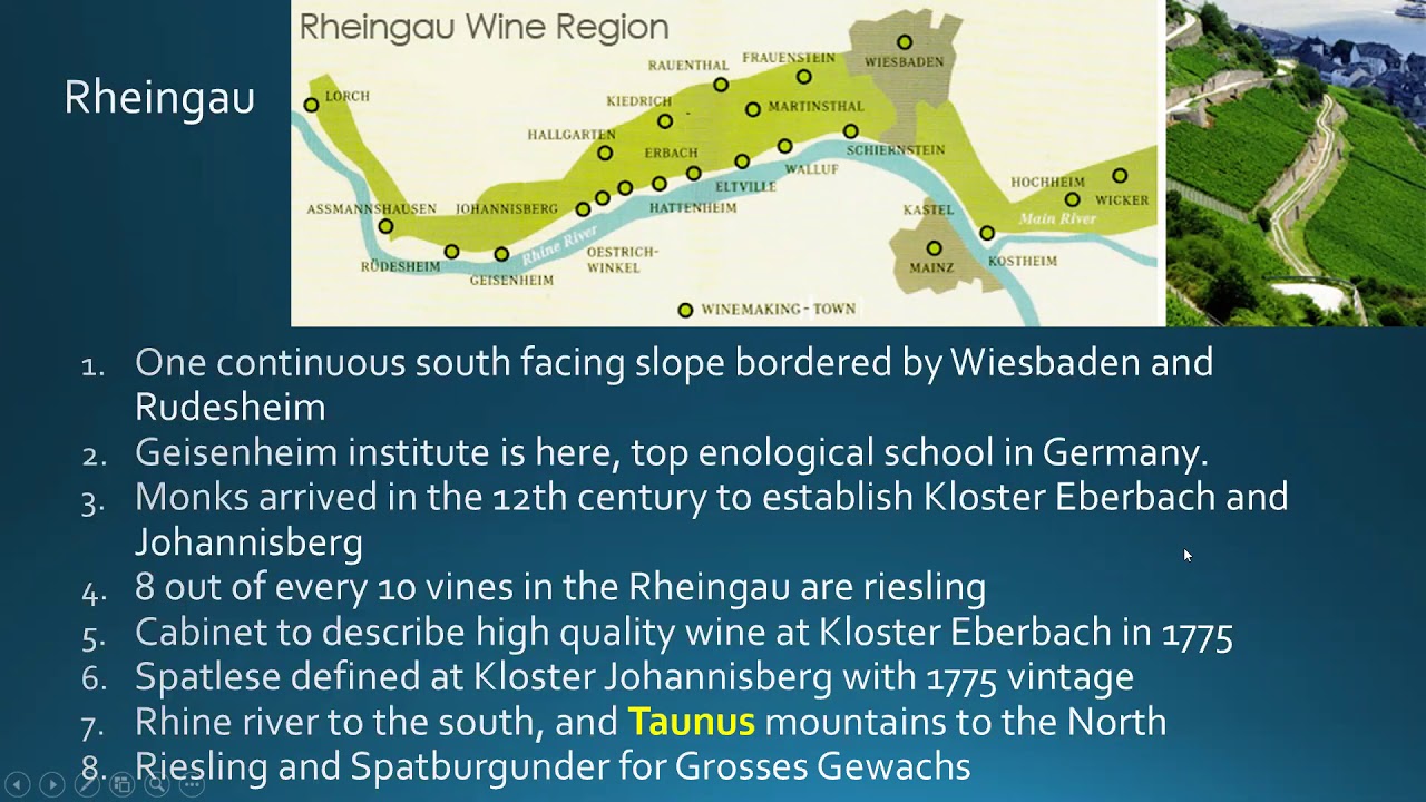 German winegrowing regions of The Mosel and Rheingau