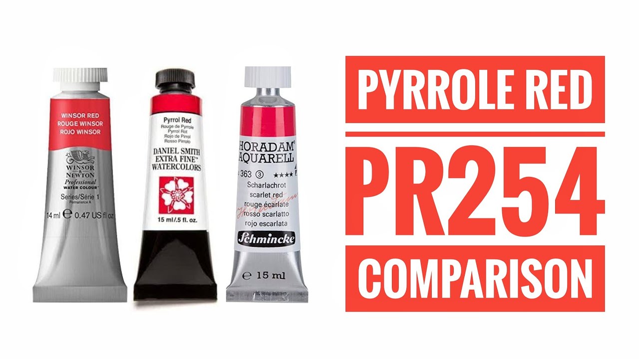 Pyrrole Red PR254 Comparison - Daniel Smith - Winsor & Newton - Schmincke - Mijello