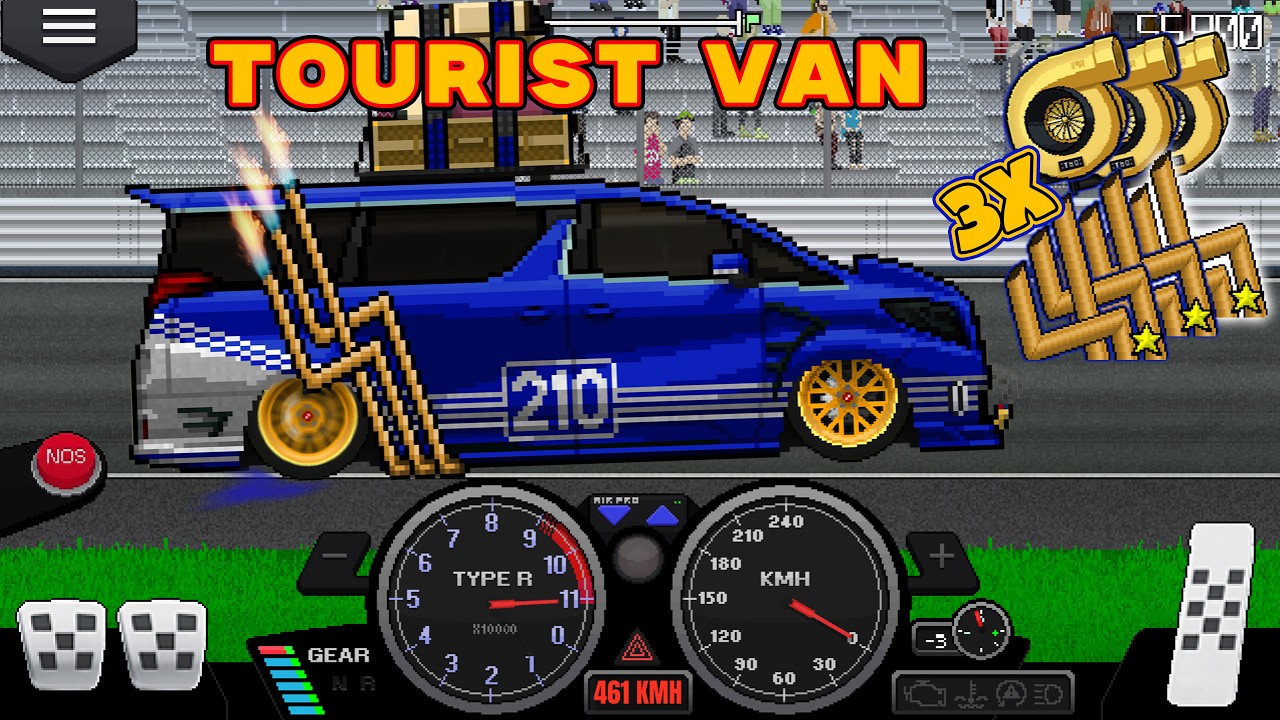 Pixel Car Racer: 3X Turbo Van Speed Test