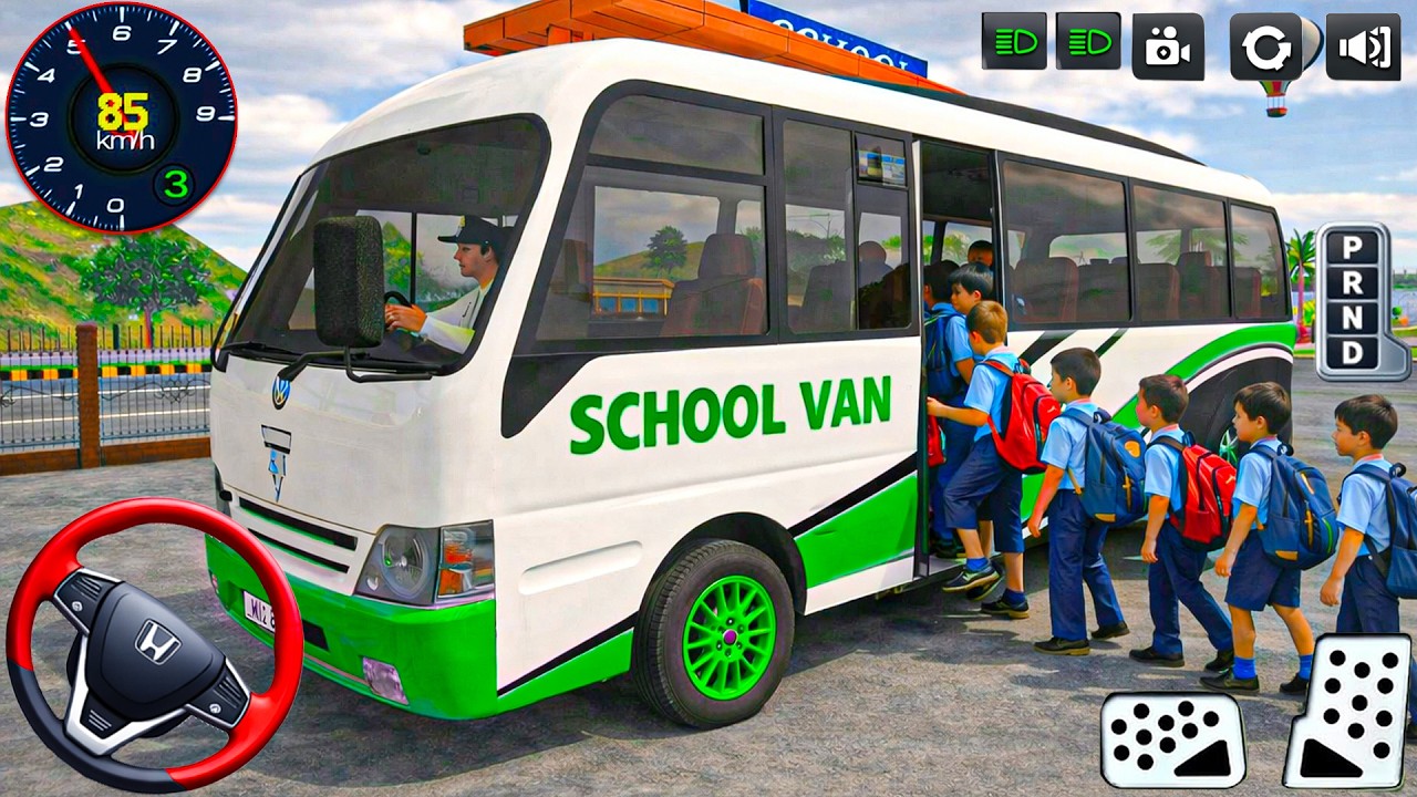 Van Simulator ZT Game: Realistic City Van pick & drop 😍 school van driving - android gameplay