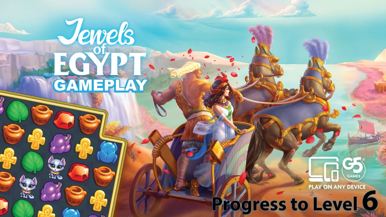 Jewels of Egypt Gameplay | Upgrade from Level 5 to Level 6 | Match-3 Puzzle Progress | G5 Game