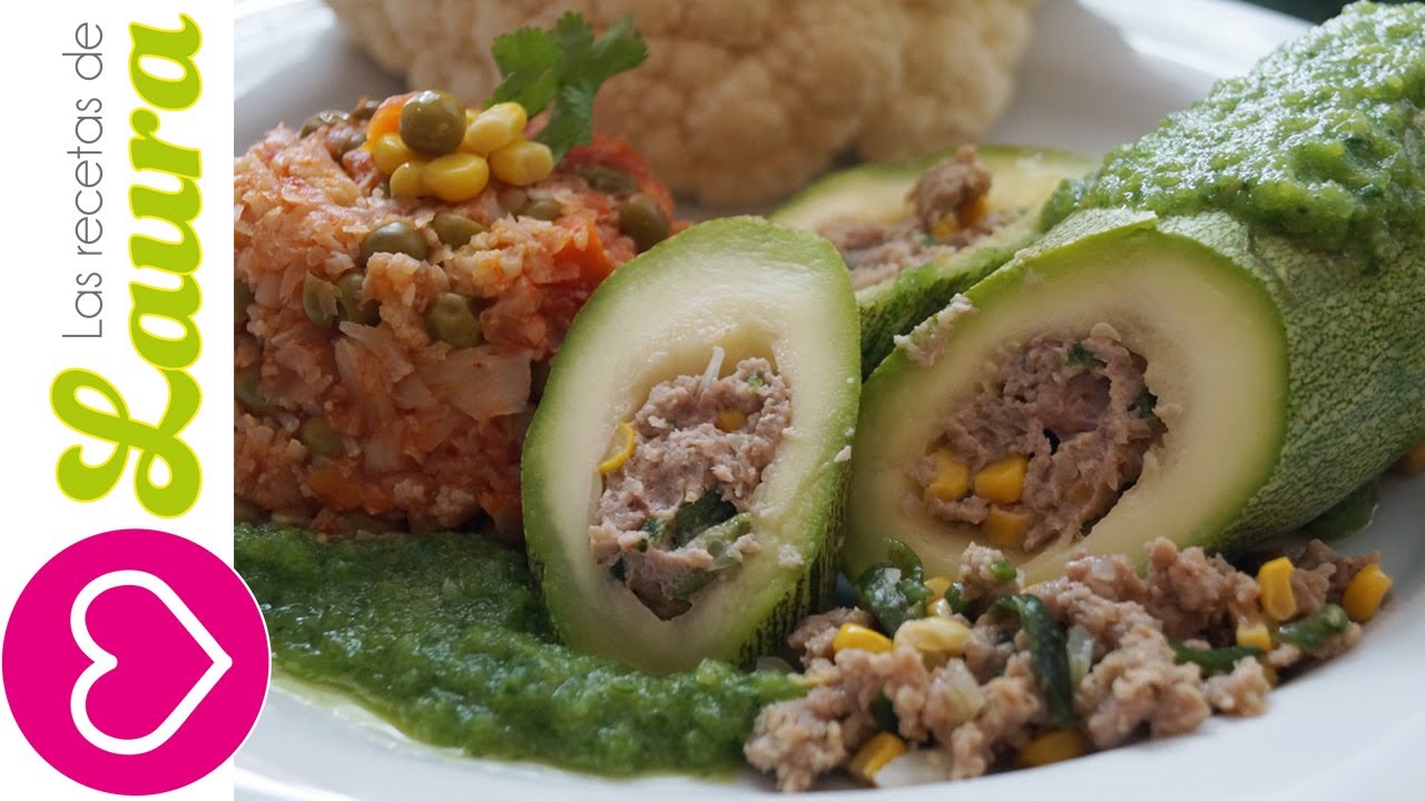 Como hacer CALABACITAS RELLENAS de carne molida - Comida Saludable