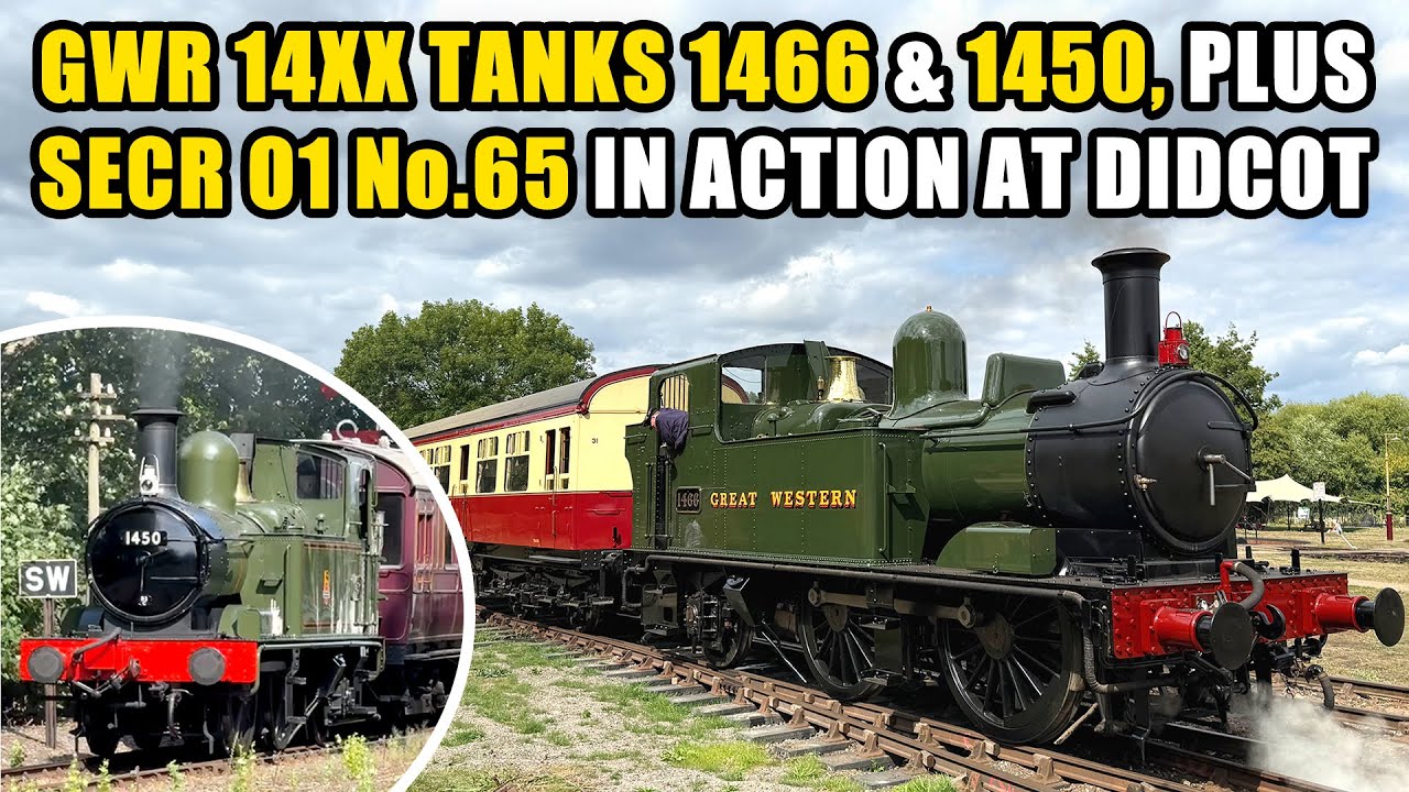 GWR 1466 celebrates return to traffic at Didcot Railway Centre alongside GWR 1450 and SECR 01 No 65!
