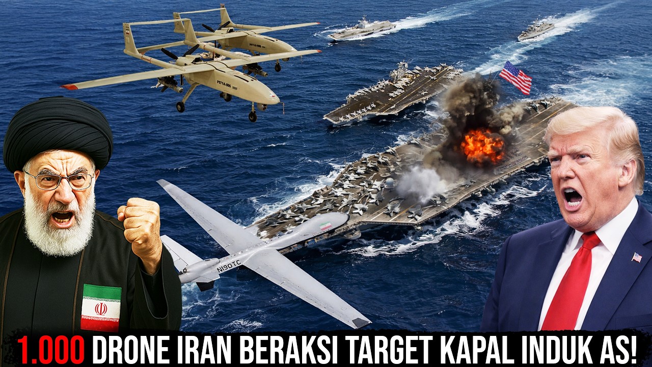 DRONE KIAMAT IRAN MENYERBU! Ribuan Rudal dan Drone Akan Menenggelamkan USS Abraham Lincoln Milik AS