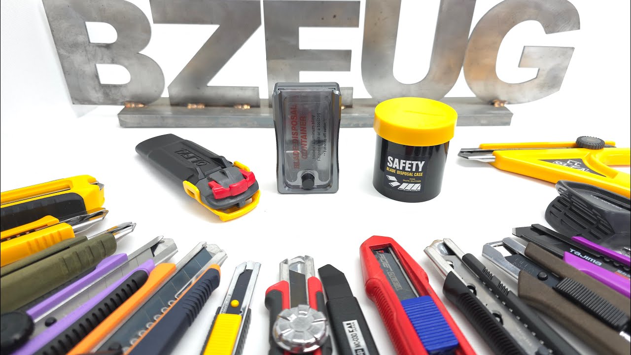 OLFA 245B PROSLIM Snap Blade Disposal Case.  How it compares.  Interesting design.