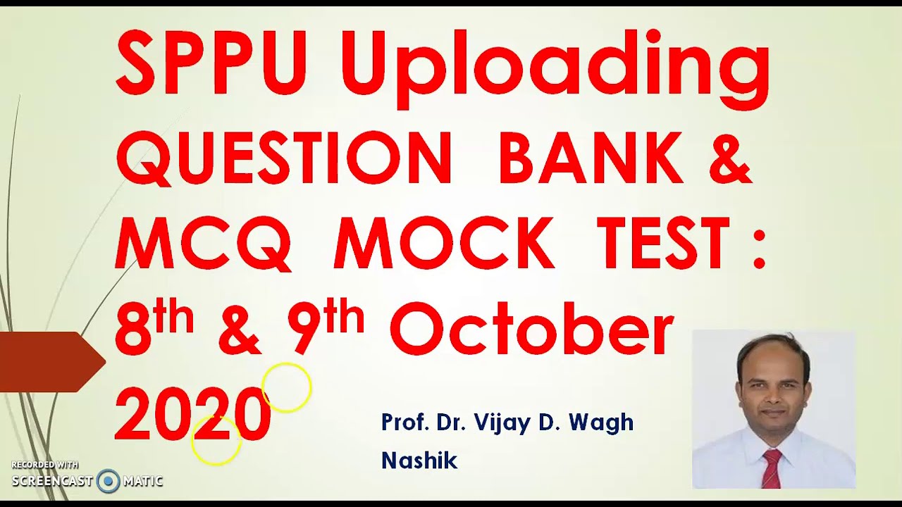 #SPPU QUESTION BANK UPLOADING AND MOCK DEMO PRACTICE TEST ON 8-9 OCTOBER 2020 FINAL YEAR ONLINE EXAM