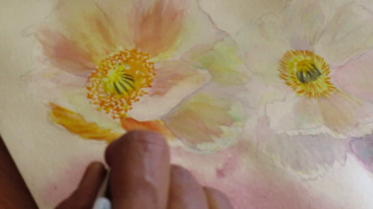 Pas à pas fond à l'aquarelle sur papier mouillé