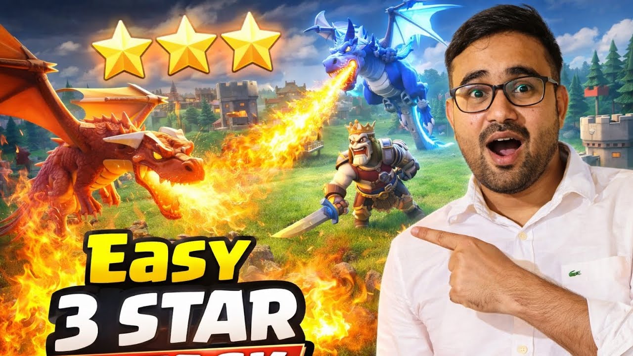 Dragon Attack OP! 🐉 Easy Victory in Clash of Clans.   