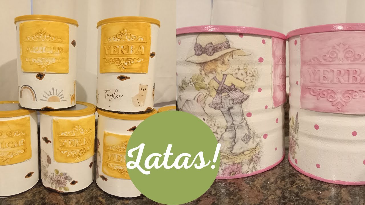 DIY LATAS!!!  convertidas en YERBERA Y AZUCARERA