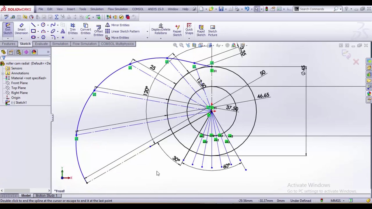 Roller follower cam design in solidworks