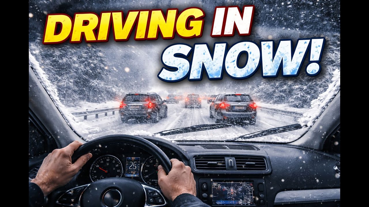 Snowy Day Drive on I-90 - Winter Dashcam Highway Journey