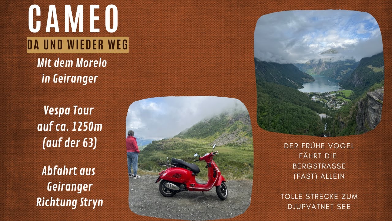 Mit dem Morelo in Geiranger - Norwegen - Vespa Tour - Bergfahrt