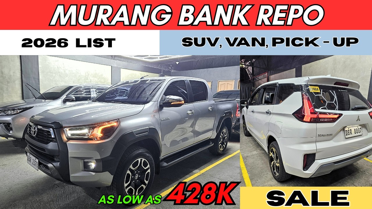 BILIHAN ng mga PINAKAMURANG HATAK NG BANKO 2026 (PICK-UP, SUV, VAN) UP TO 50% OFF CHEAPEST REPO CARS