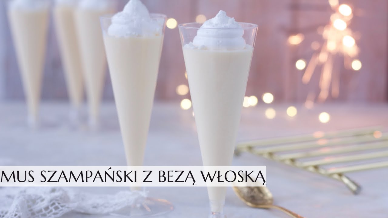 Mus szampański z bezą włoską