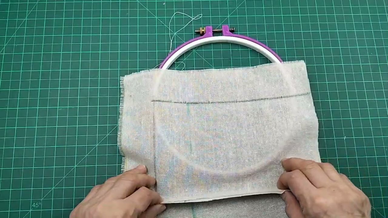 الحصة 7 بانش نيدل حل مشكة عدم كفاية القماش  للاطار Solving problem of insufficient fabric on  frame