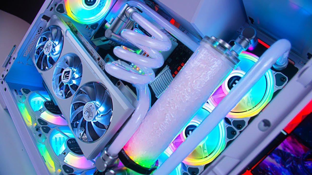 Сборка игрового ПК ALL WHITE Custom с водяным охлаждением и RGB-подсветкой!